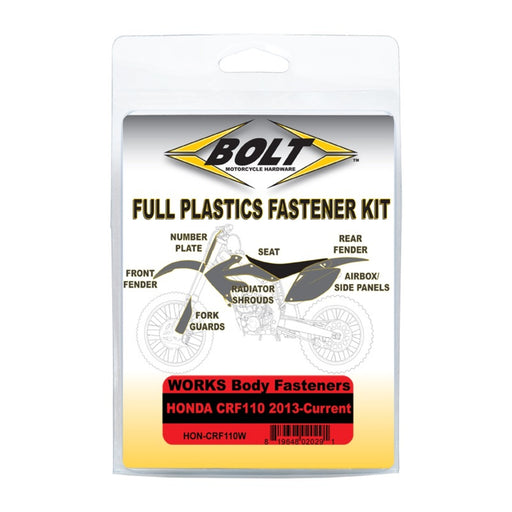 Bolt Body Work Fastener Kit Honda ’13–Current CRF110 Works Kit