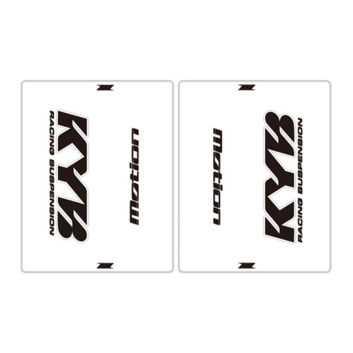 DRC Motion Front Fork Outer Decals - KYB14 (Clear / Black / White)