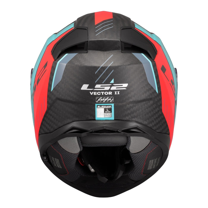 LS2 FF811 Vector II Carbon Grid Helmet - Red / Cyan