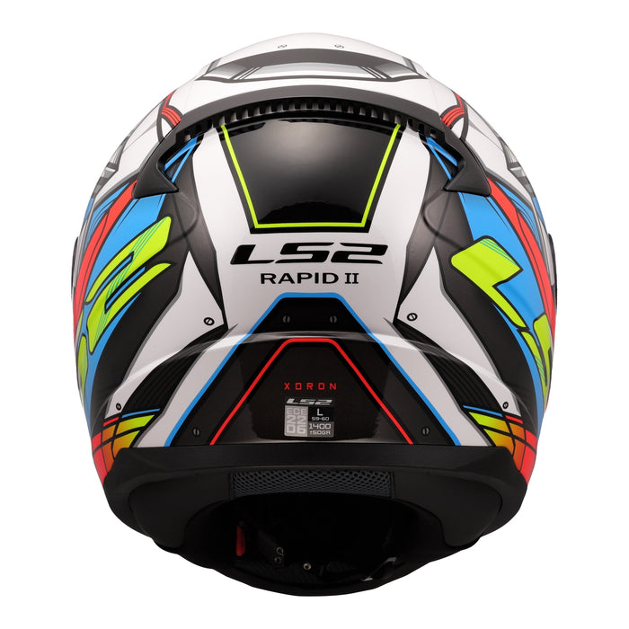 LS2 FF353 Rapid II XDron - White / Hi-Vis Orange / Blue