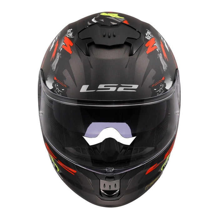 LS2 FF808 Stream II Angry Monkey Helmets - Matte Black / Red 06