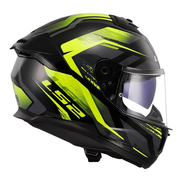 LS2 FF808 Stream II Fury - Black / Hi-Vis Yellow 06