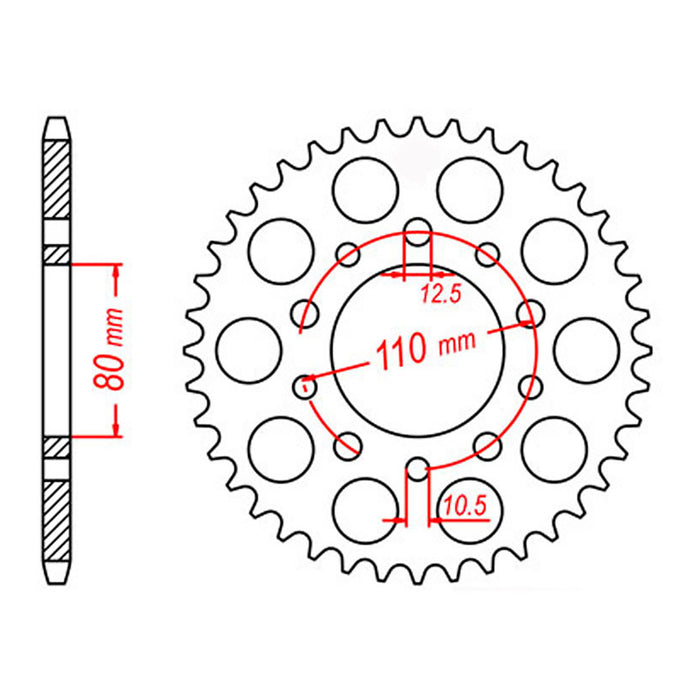 Sprocket Kit Honda GB500 - 525XRE 15/37