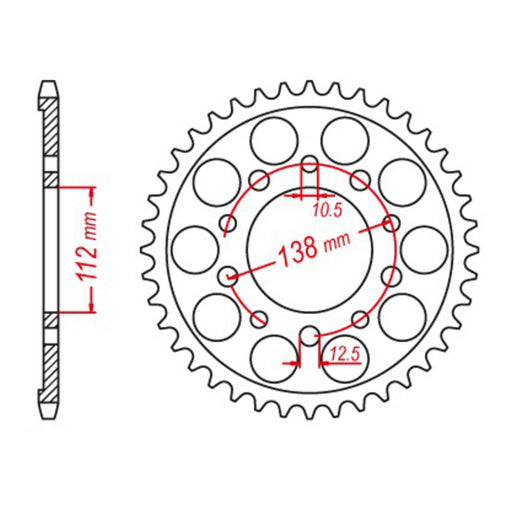 MTX 1303 Zero Alloy Rear Sprocket #520 - Black (41T)