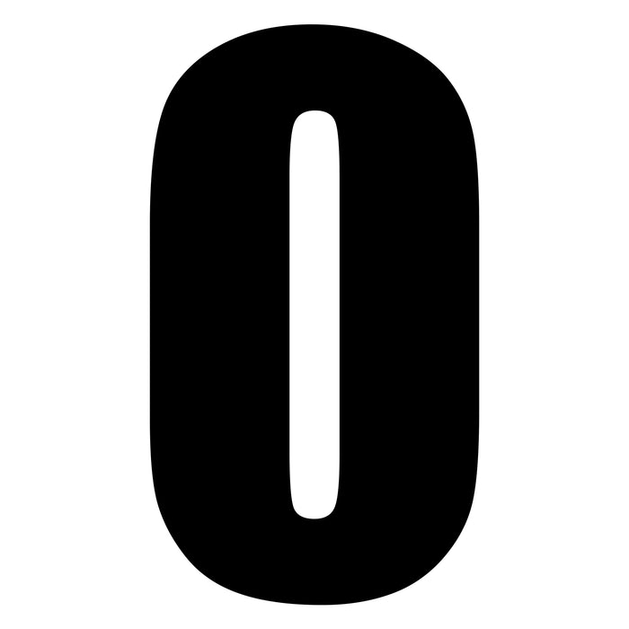 Whites Race Number - Black #0 (10 Pack)