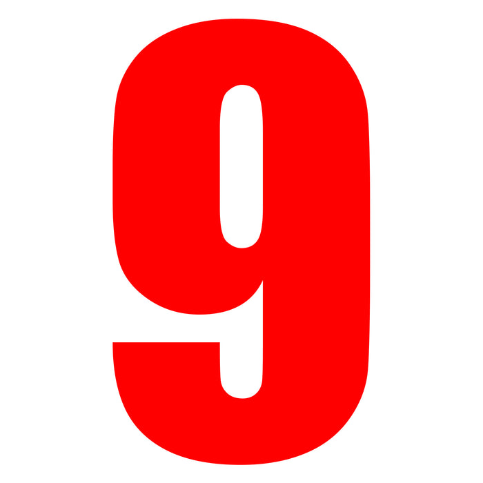 Whites Race Number - Red #9 (10 Pack)