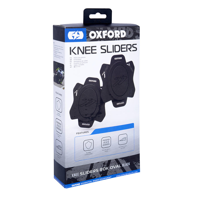 Oxford Rok Oval Knee Sliders - Black (Pair)