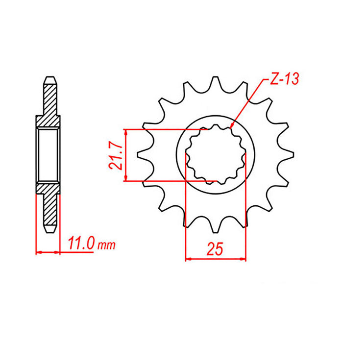 MTX 1595 Steel Front Sprocket #520