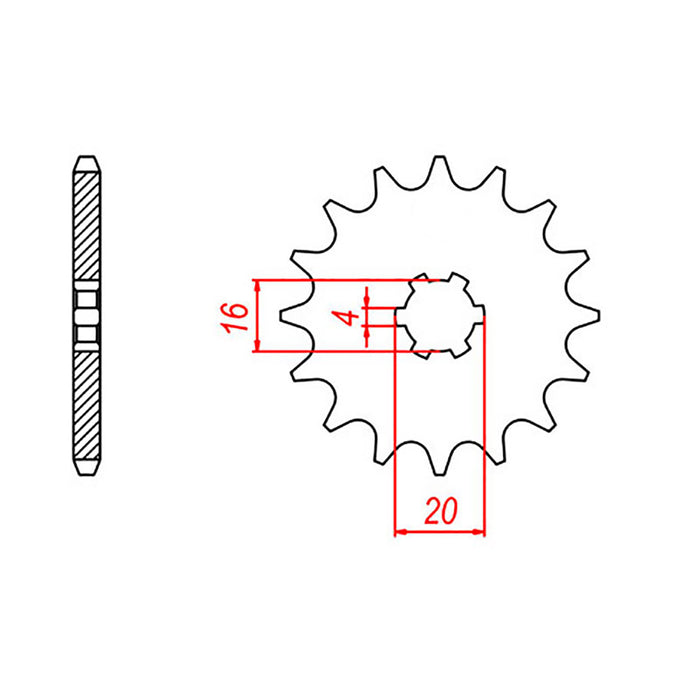 MTX 416 Steel Front Sprocket #428