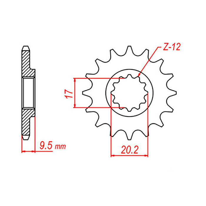 MTX 1906 Steel Front Sprocket #420