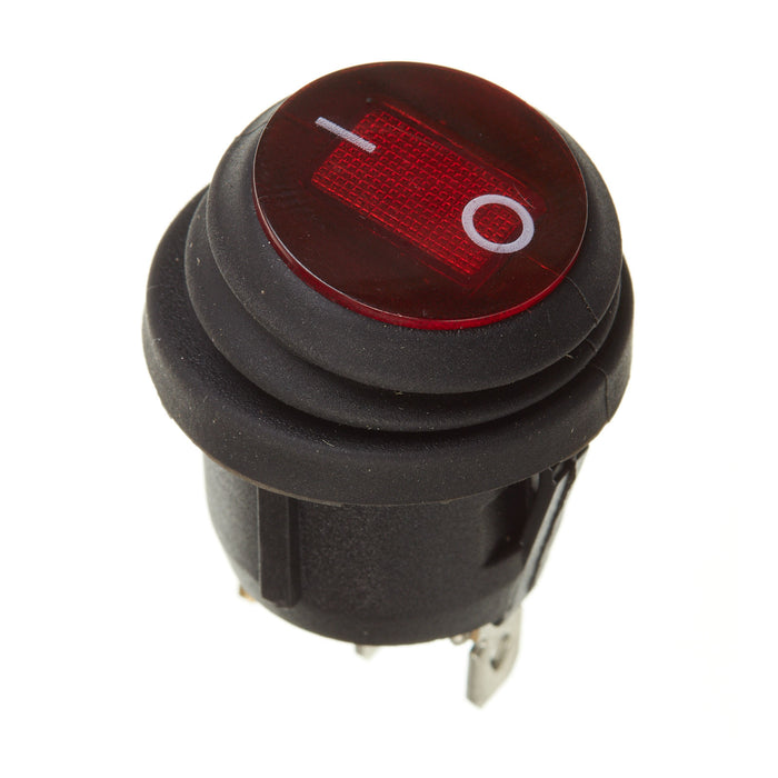 WHITES 12V ROCKER SWITCH ON-OFF RED WATERPROOF ROUND