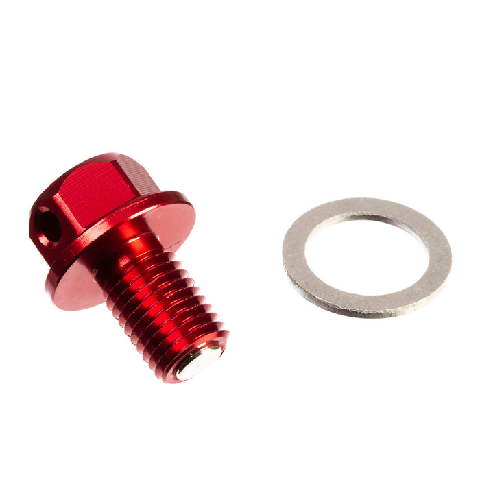 Whites Magnetic Sump Plug M10 x 15 x 1.25 - Red