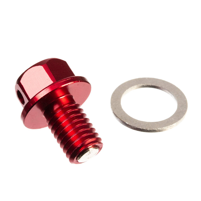 Whites Magnetic Sump Plug M10 x 15 x 1.5 - Red